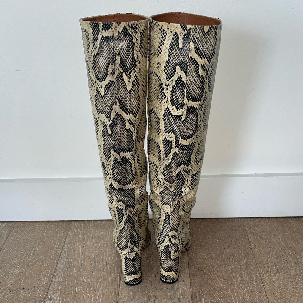 Paris Texas Snake Print Heeled Boots - Picture 3 of 5